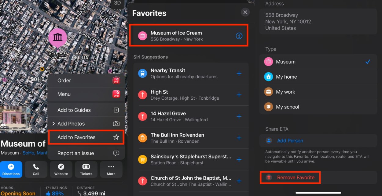 Oblíbené slouží k ukládání míst, na která pravidelně odkazujete.