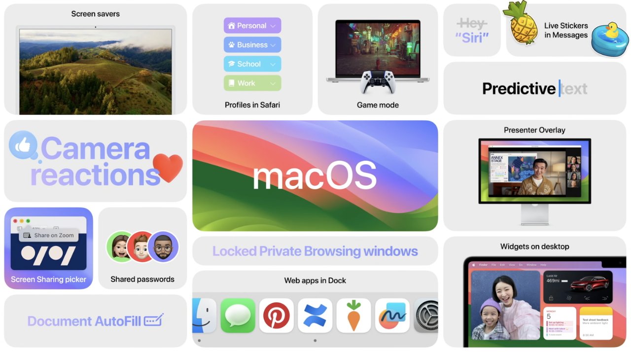 Souhrn aktualizací macOS Sonoma od společnosti Apple