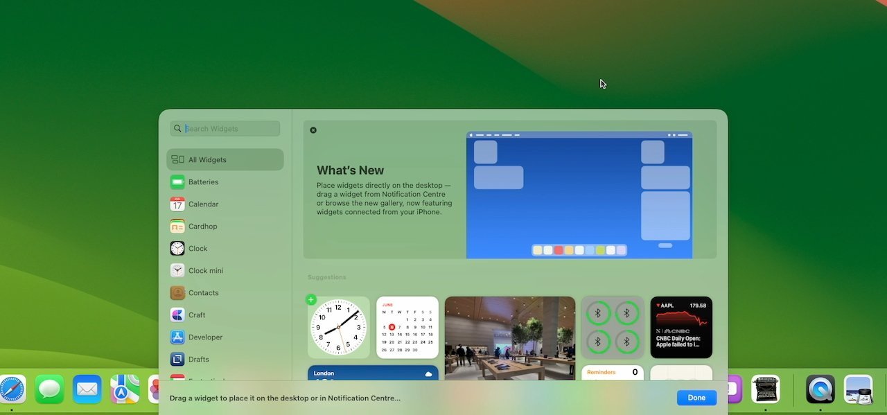 Widgety si můžete vybrat z nového výběru