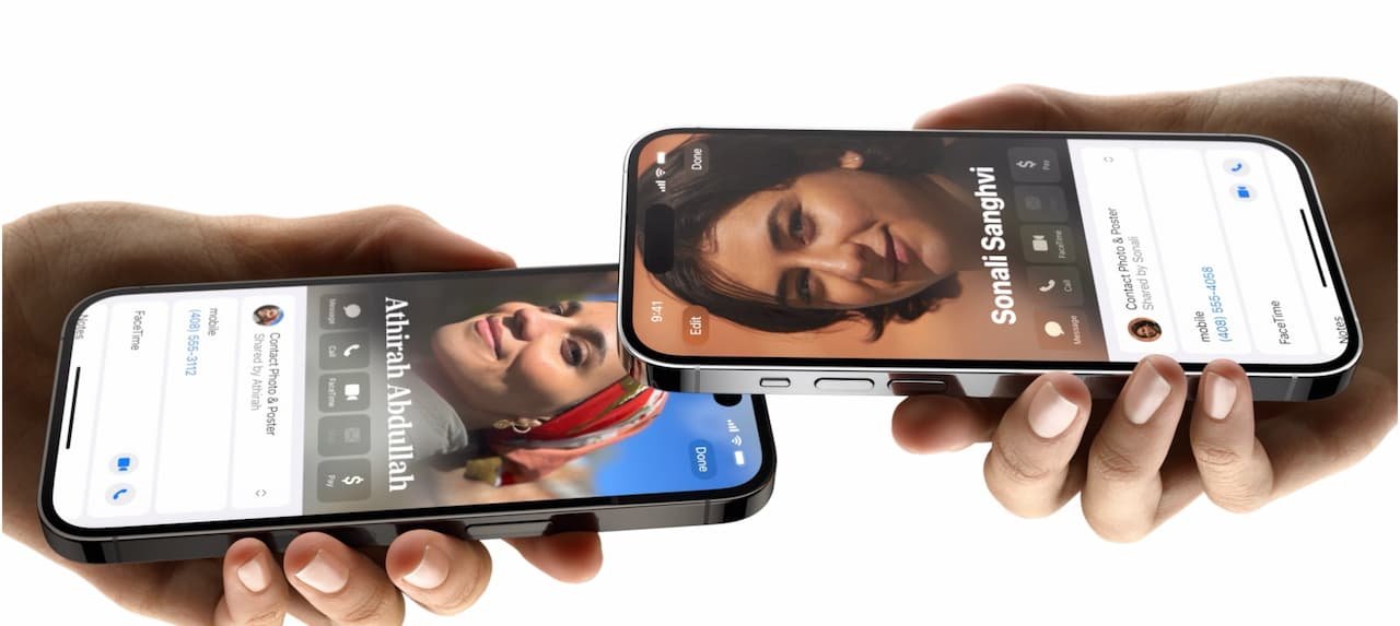 Sdílení kontaktů s NameDrop v iOS 17