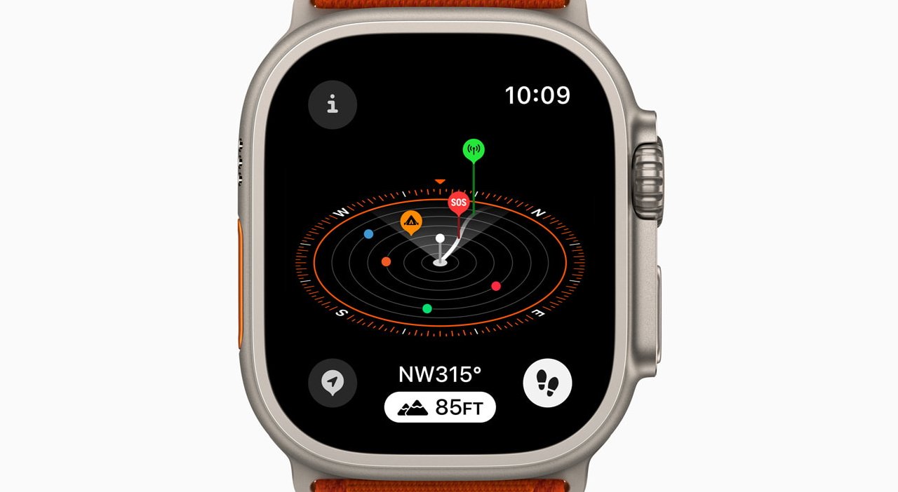 Topografická mapa ve watchOS 10