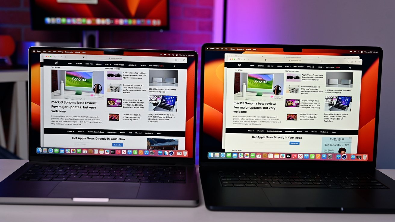 14palcová obrazovka MacBooku Pro versus 15palcová obrazovka MacBooku Air