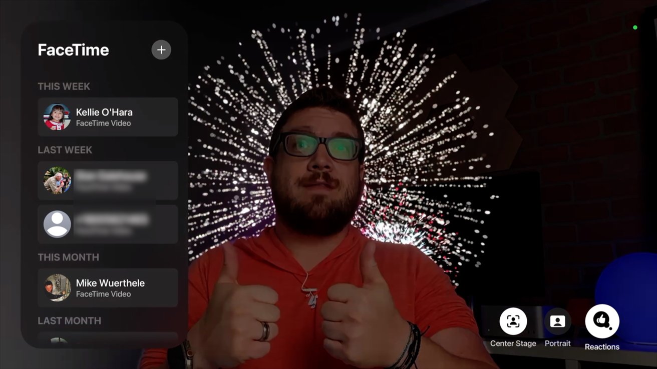 Reakce FaceTime na tvOS 17