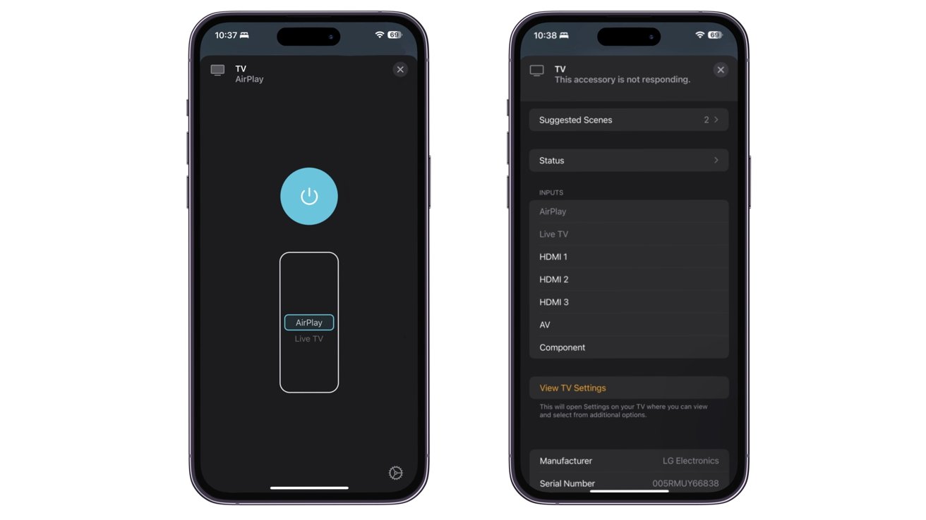 LG UN73 UHD TV v aplikaci Domácnost