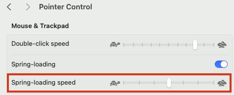 Při návratu do nejranějších dnů Macu jsou rychlejší a pomalejší označeny želvou a zajícem.