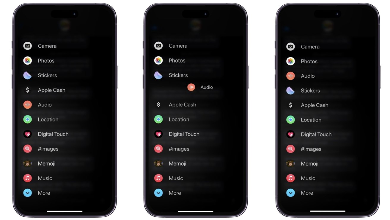 Výběr, přesun a umístění aplikace iMessage