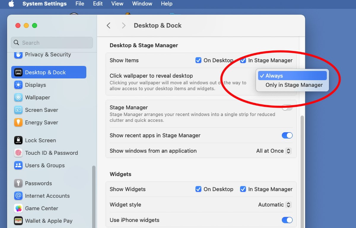 Chcete-li změnit chování, použijte Nastavení.