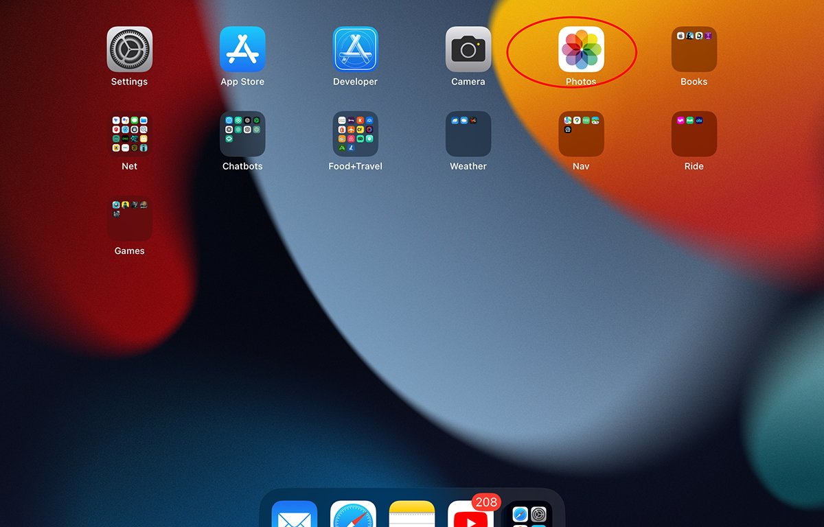 Klepnutím na aplikaci Fotky na domovské obrazovce ji otevřete.