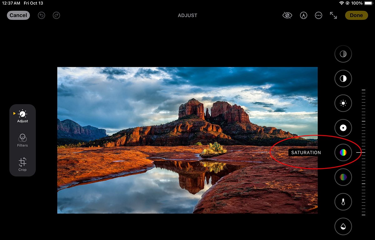 Posunutím ovládacích prvků vyberte ovládací prvek Sytost.