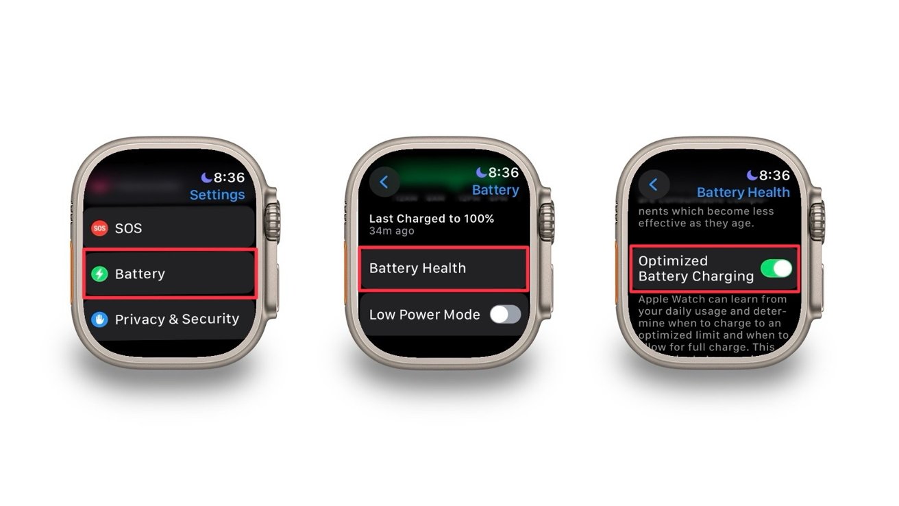 Deaktivace optimalizovaného limitu nabíjení na Apple Watch