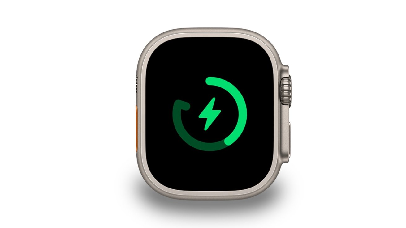 Symbol optimalizovaného limitu nabití na Apple Watch Ultra