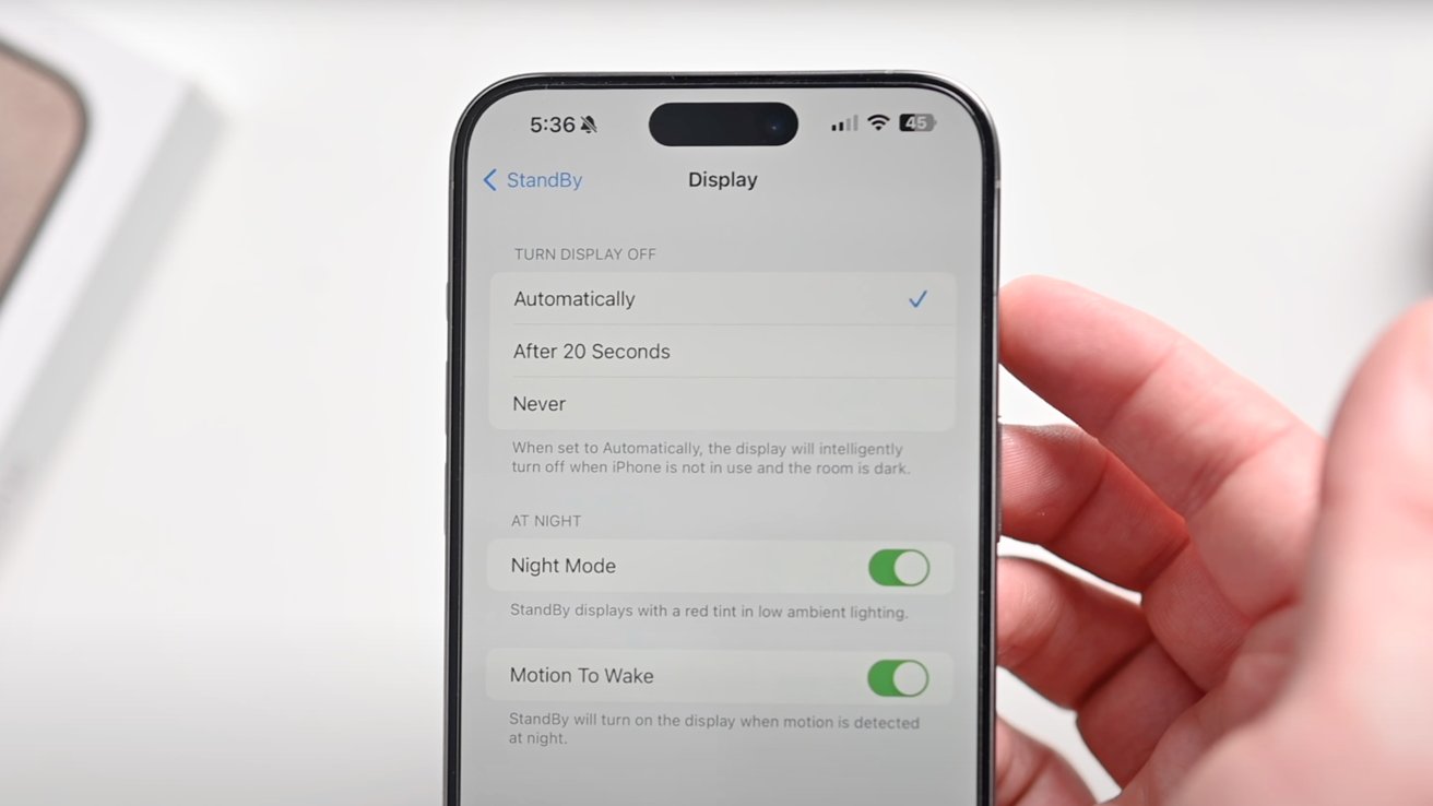 Možnosti zobrazení pro režim StandBy