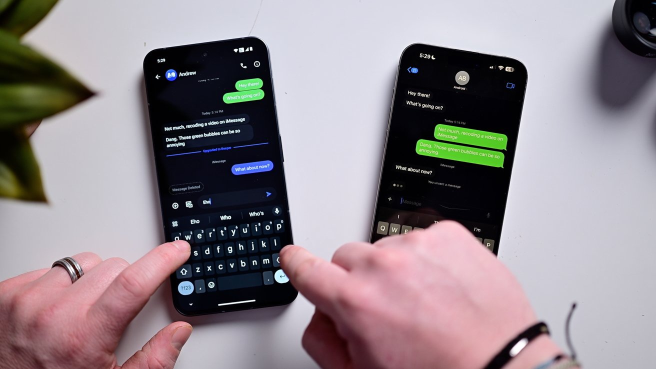 Indikátor psaní v Beeper Mini