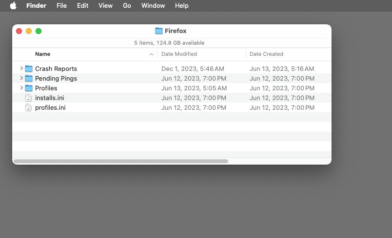 Složka Firefox v systému macOS.