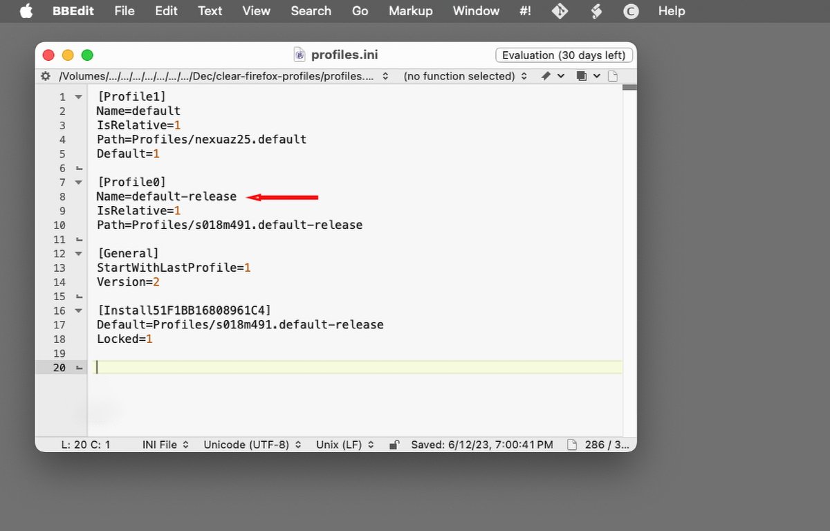 Soubor profiles.ini.