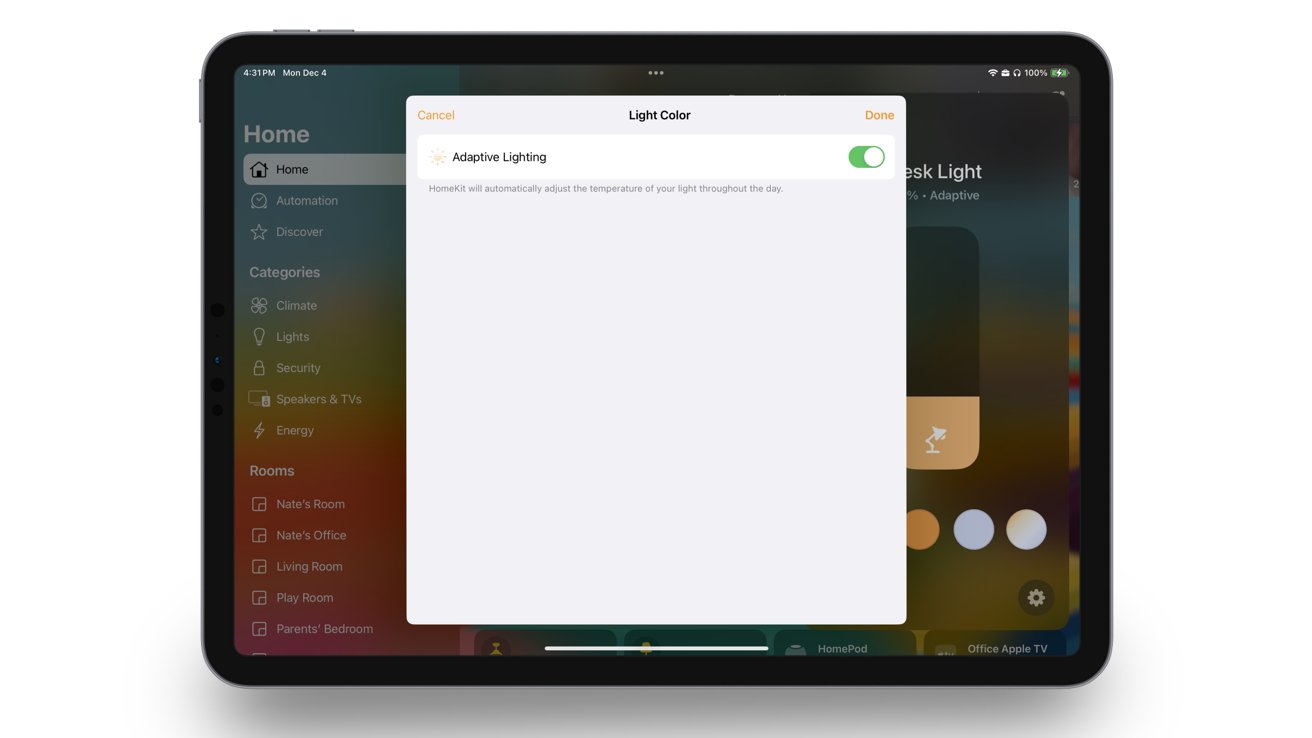 Recenze VOCOlinc Smart LED stolní lampy: Nastavení adaptivního osvětlení