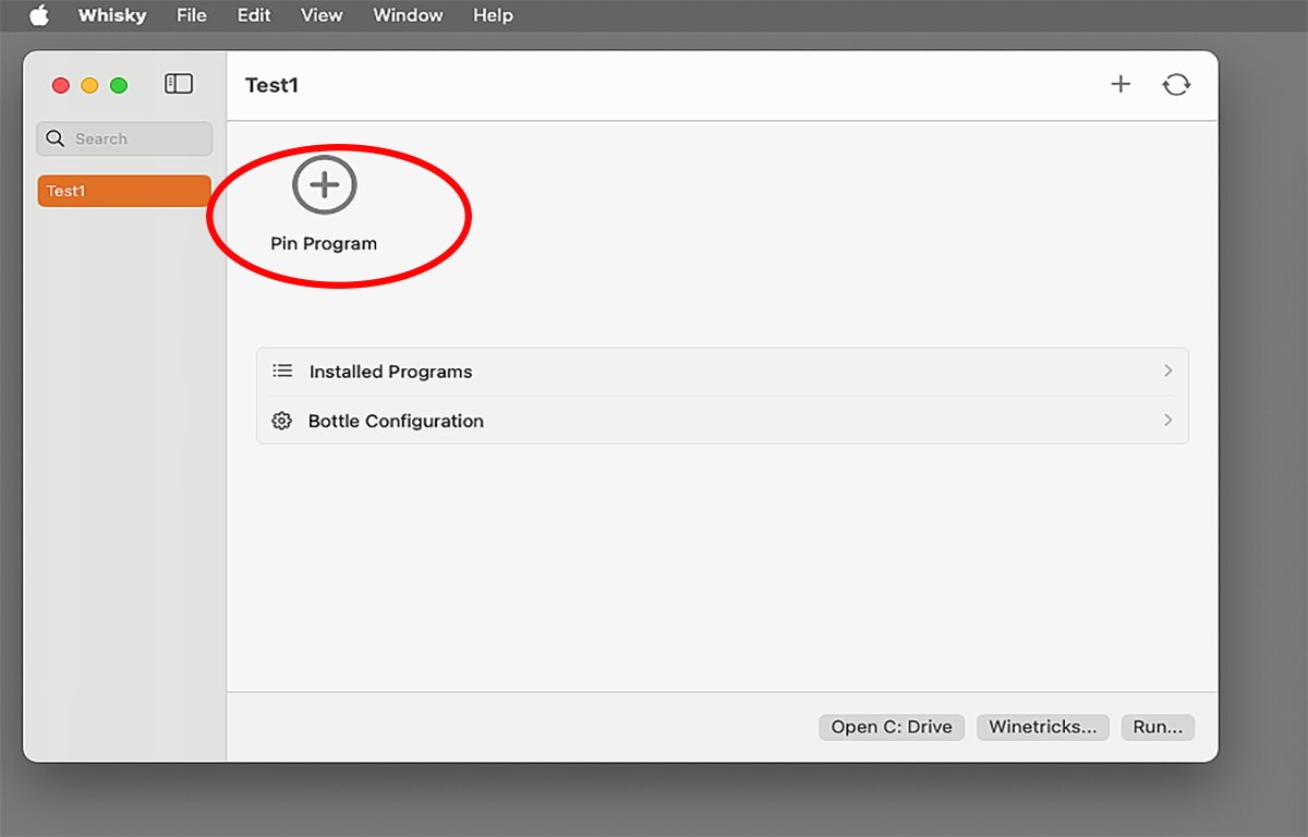 Klikněte na tlačítko Pin Program.