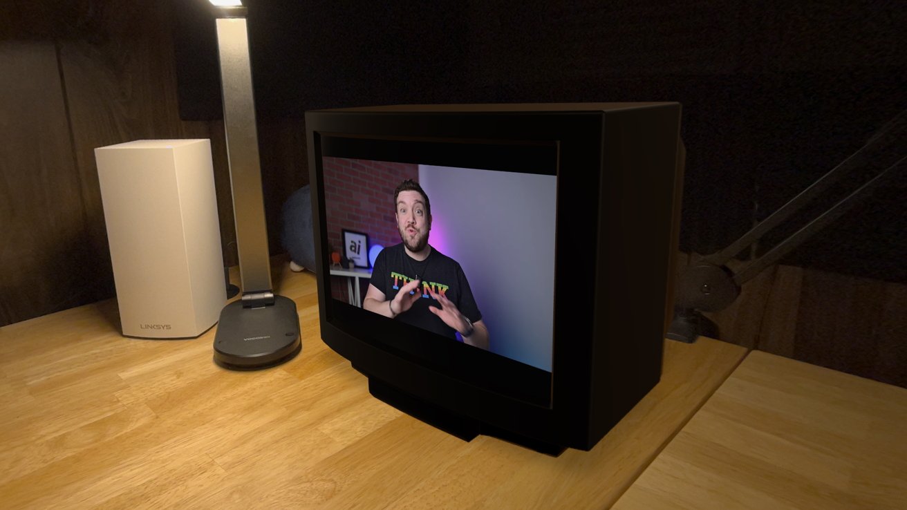 Virtuální 3D televize zobrazující video na YouTube