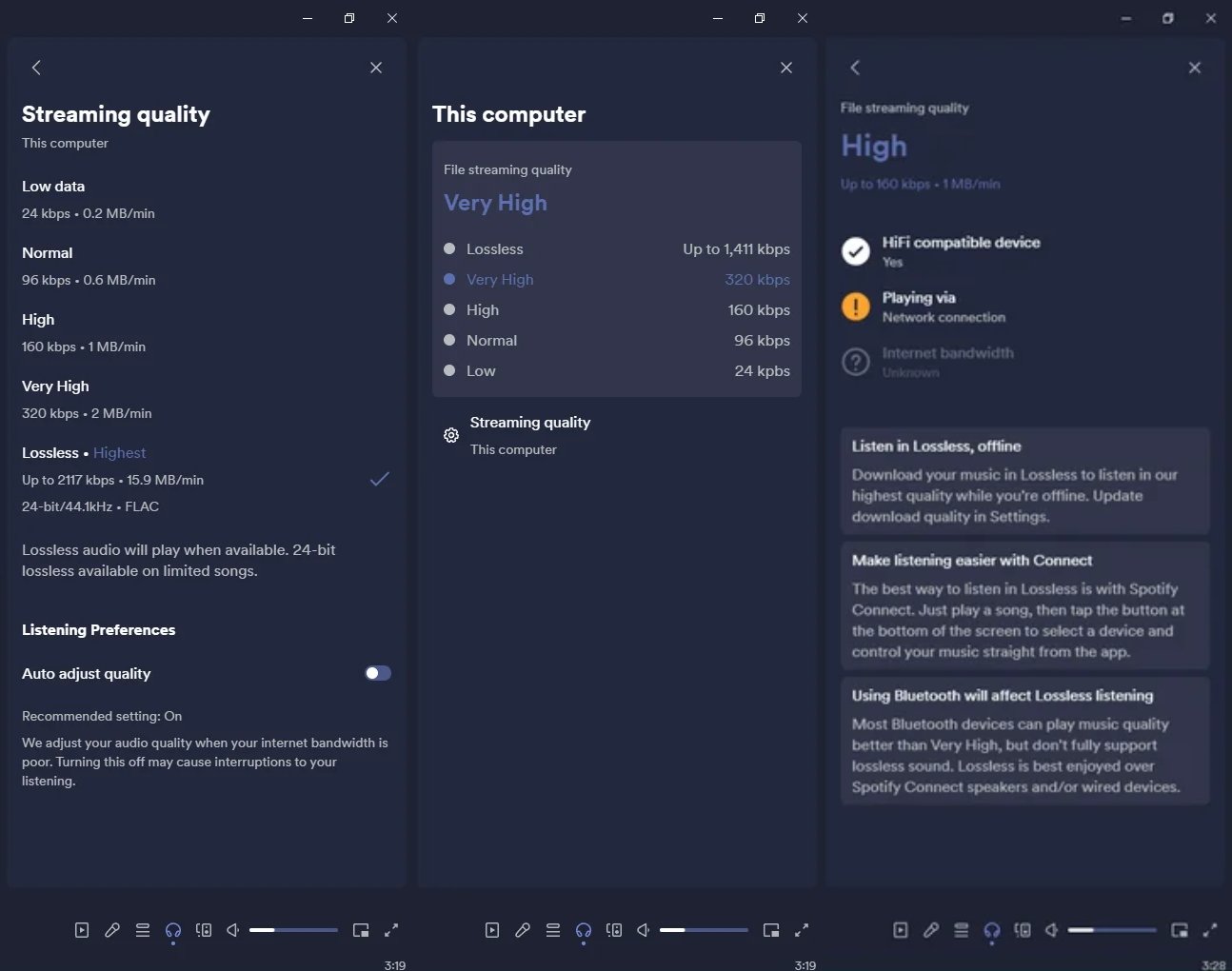 Uniklé prvky uživatelského rozhraní pro bezztrátový zvuk Spotify [Reddit]