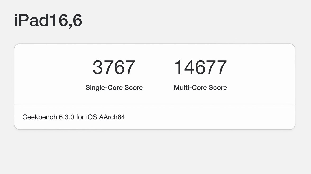 Geekbench skóre pro iPad16,6